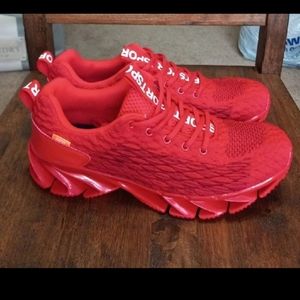 Mens Red Sport Knitted Sneaker